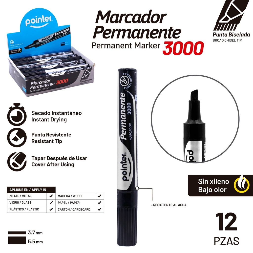 Marcador Permanente 3000 POINTER