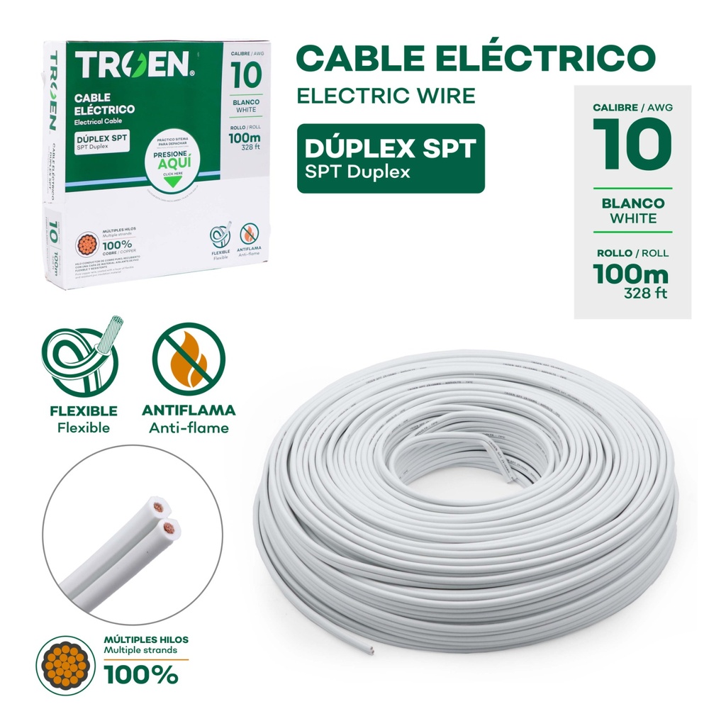 Cable Electrico Duplex #10 TROEN