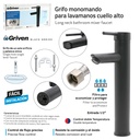 Grifo Monomando para Lavamanos Cuello Alto