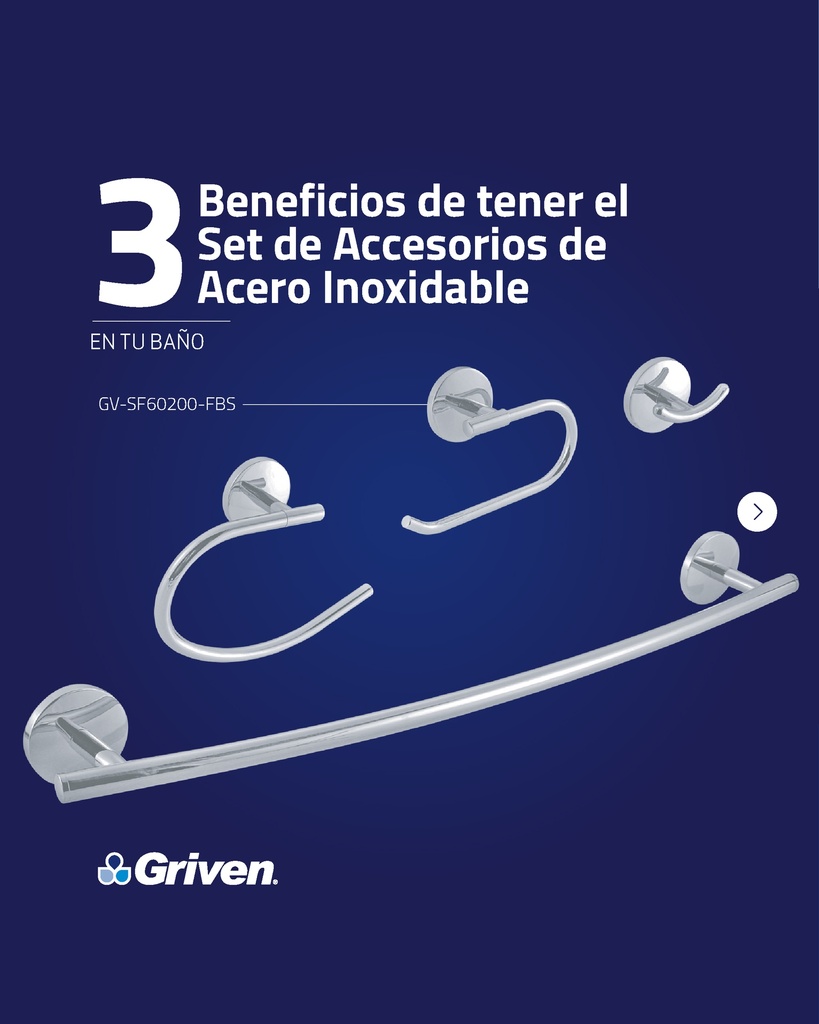 Juego de Accesorios para Baño 4pza GRIVEN