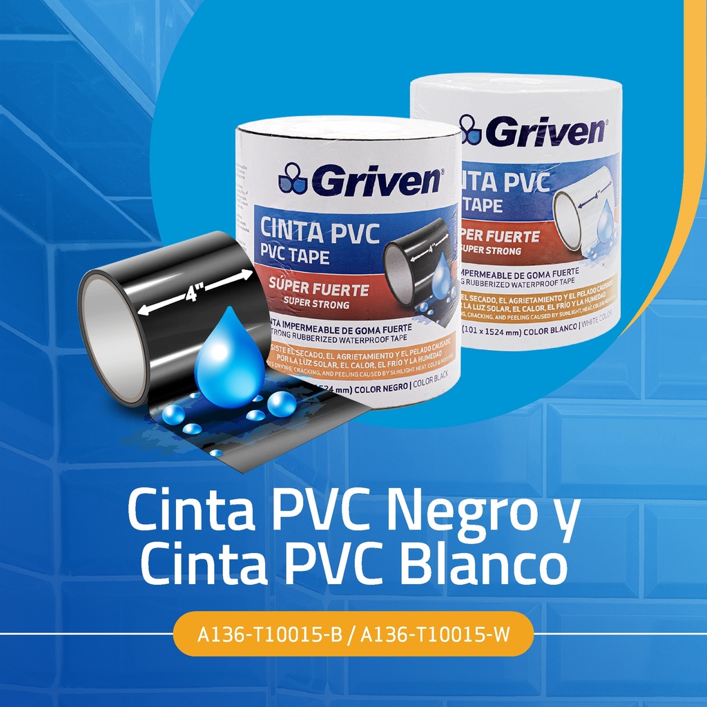 Cinta PVC 4 X 60" Negro GRIVEN 