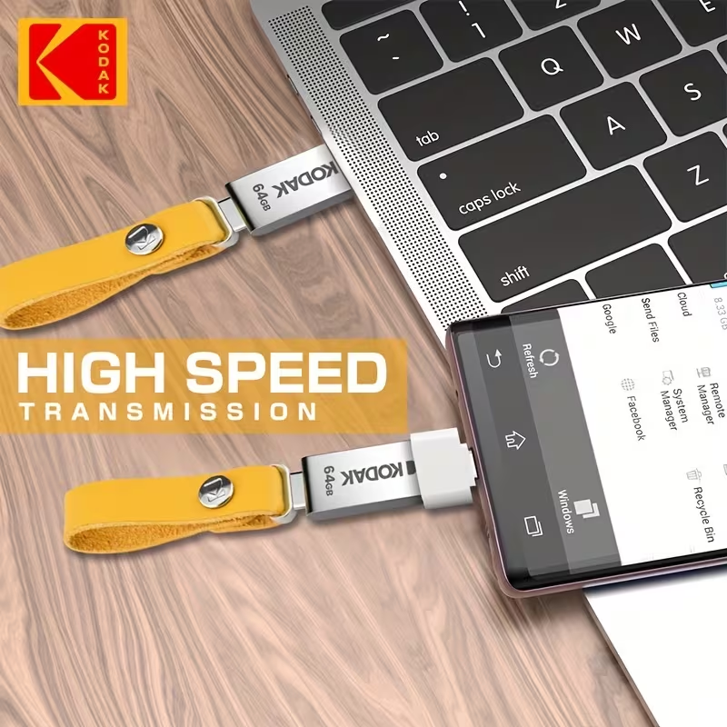 Memoria USB 2.0 128GB con Adaptador Tipo C KODAK Flash Drive