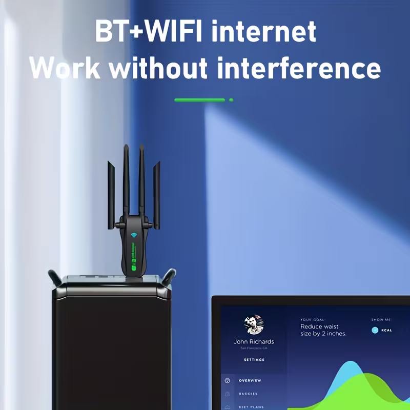 Adaptador Inalambrico Usb Wifi5 + Bluetooth