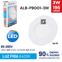 Lampara de Techo Ultradelgada Redonda 3W 6400K ANGEL LIGHT Basic