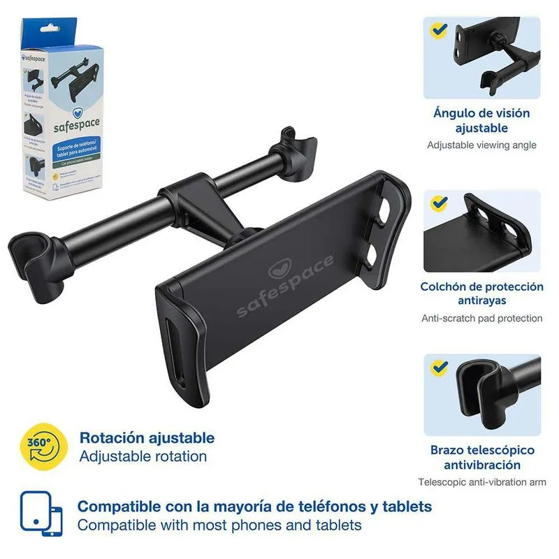 Soporte de Telefono y Tablet para automovil SAFESPACE