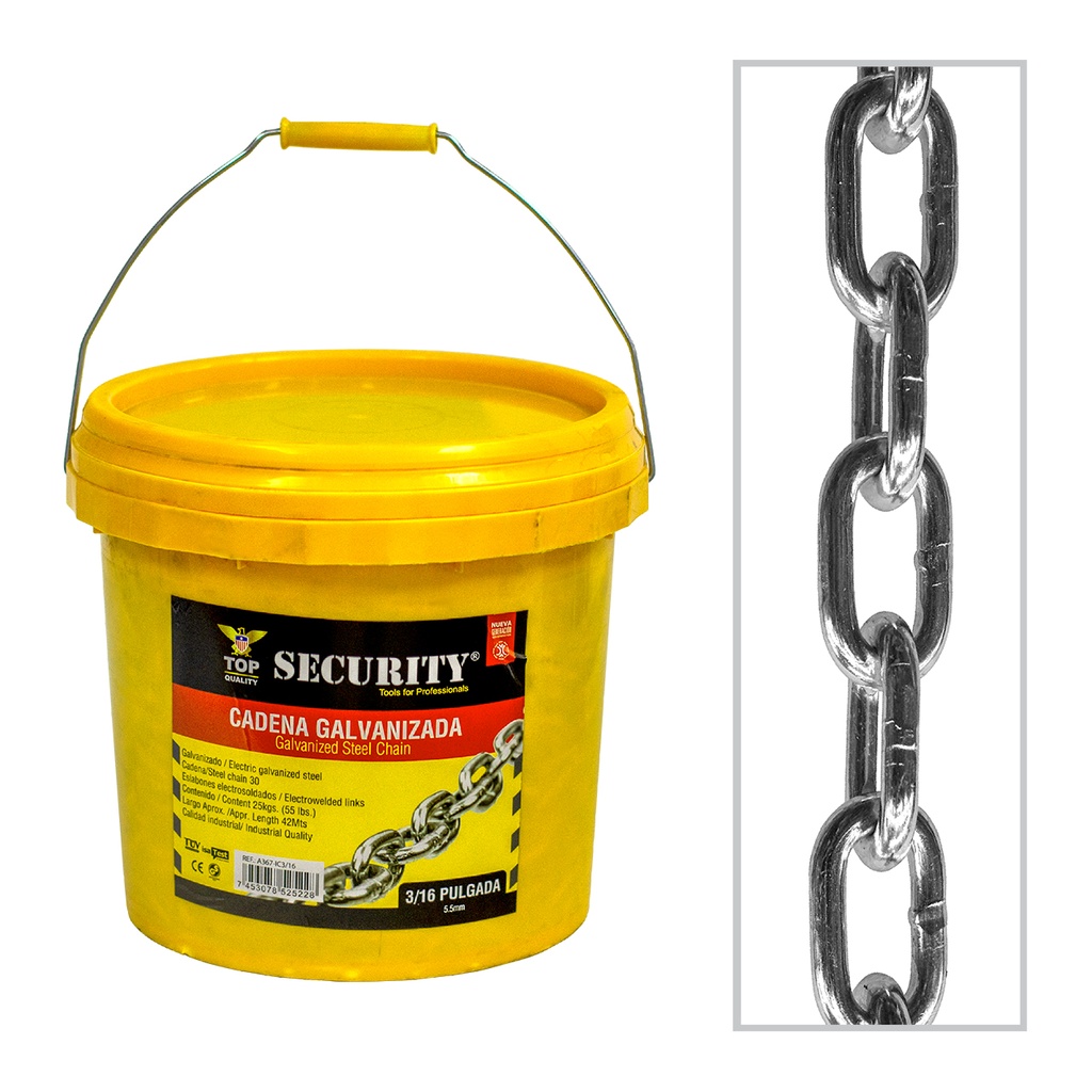Cadena Galvanizada 3/16" SECURITY