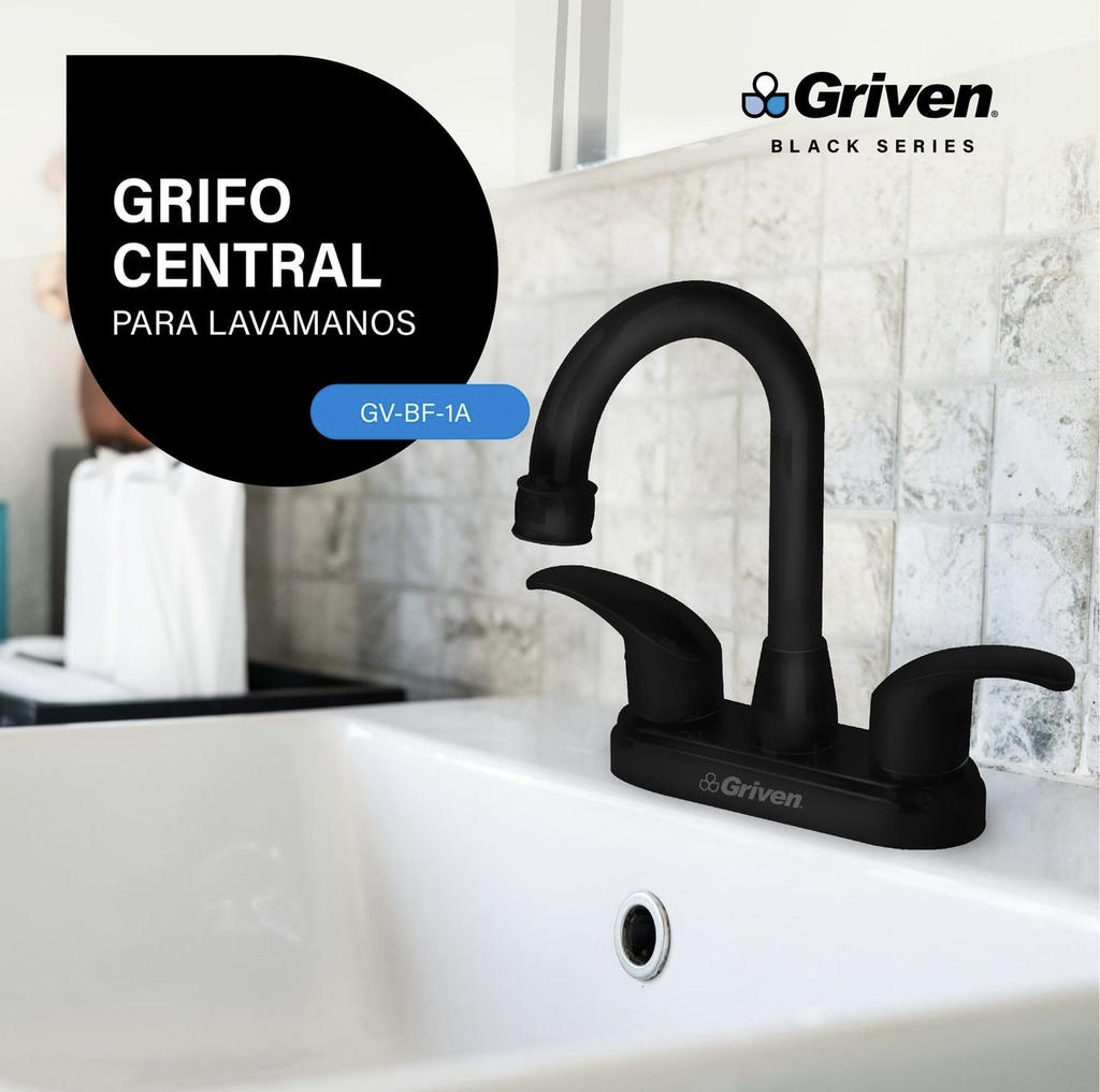 Grifo Central para Lavamanos Tipo Bar GRIVEN Black Series