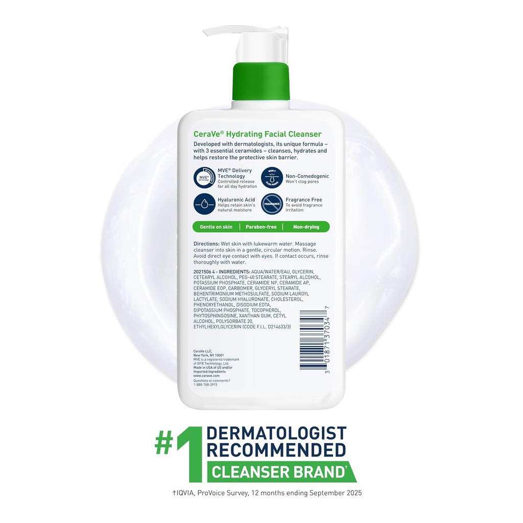 CERAVE Hydrating Facial Cleanser 19oz (562ml)