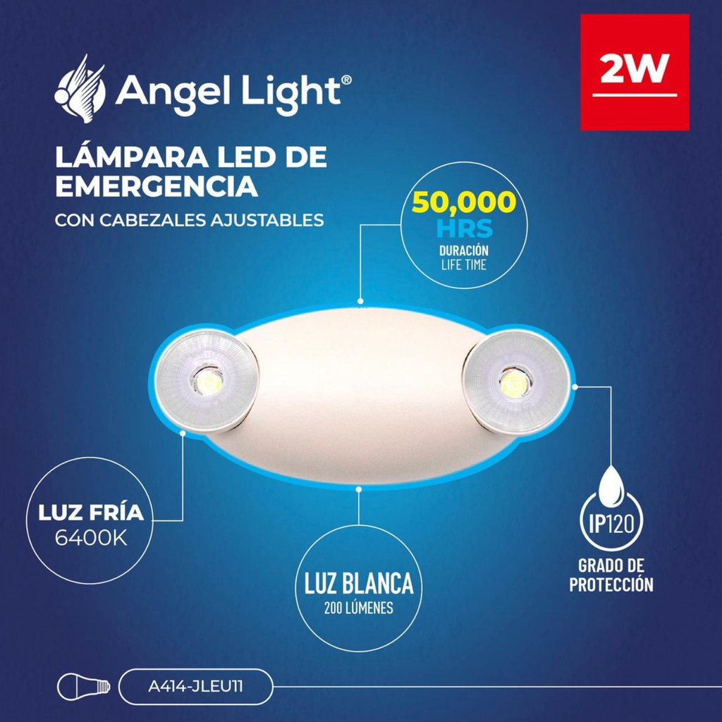 Lampara Led de Emergencia con Cabezales Ajustable ANGEL LIGHT