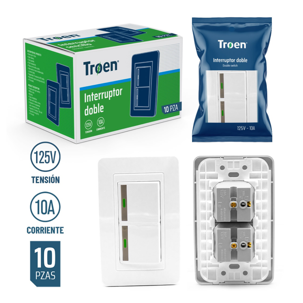Interruptor Decorativo Doble TROEN