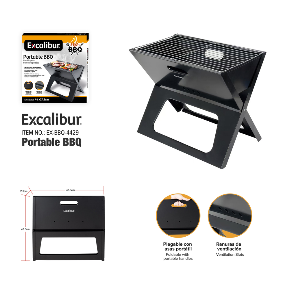 Parrilla para Barbacoa Portatil EXCALIBUR