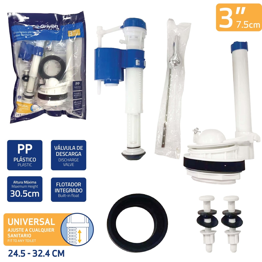 Kit Completo para Tanque de Sanitario GRIVEN