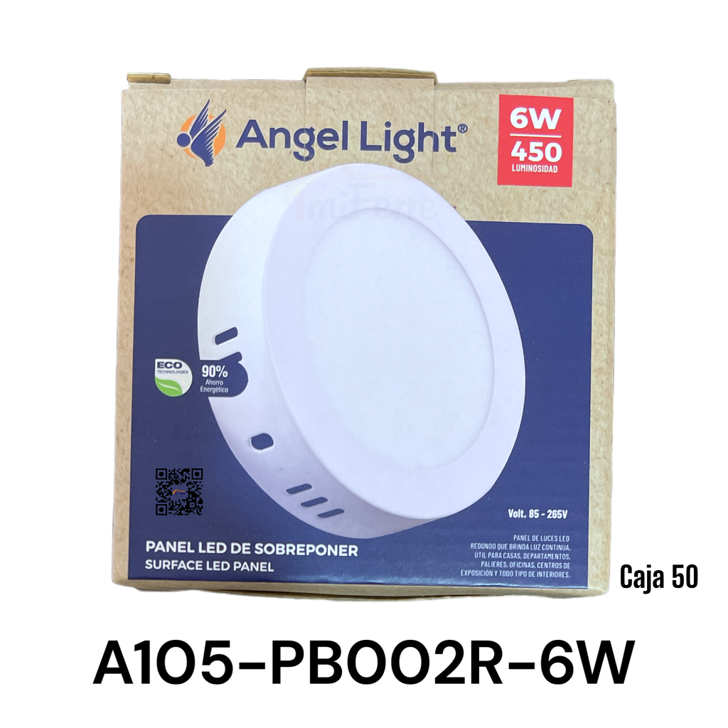 Lampara Led de Sobreponer Redonda 6W 6400K ANGEL LIGHT