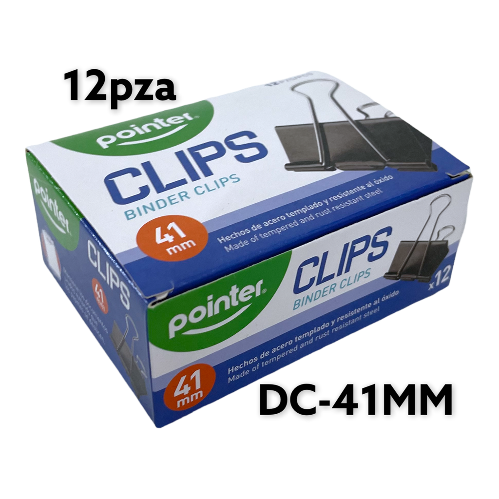 Binder Clips 41mm 12pza POINTER