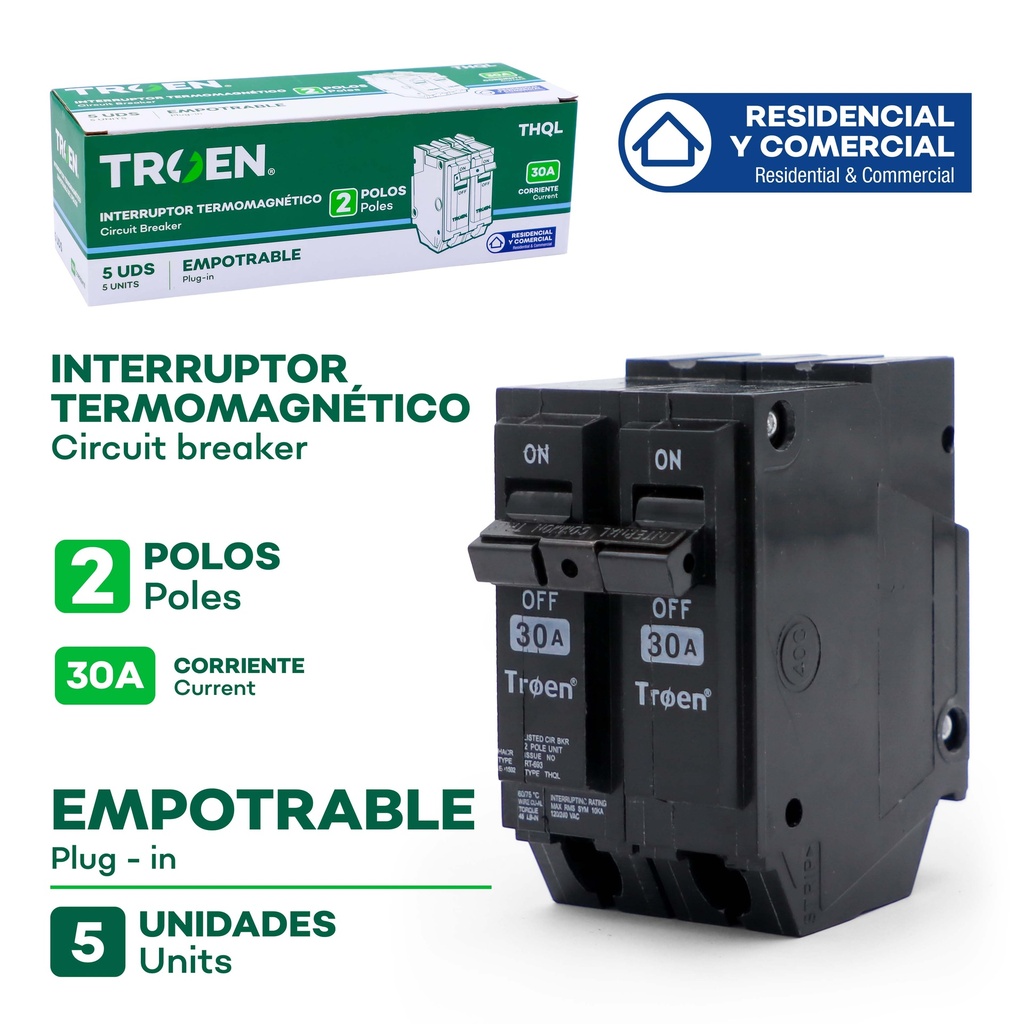 Breaker Doble 30A TROEN