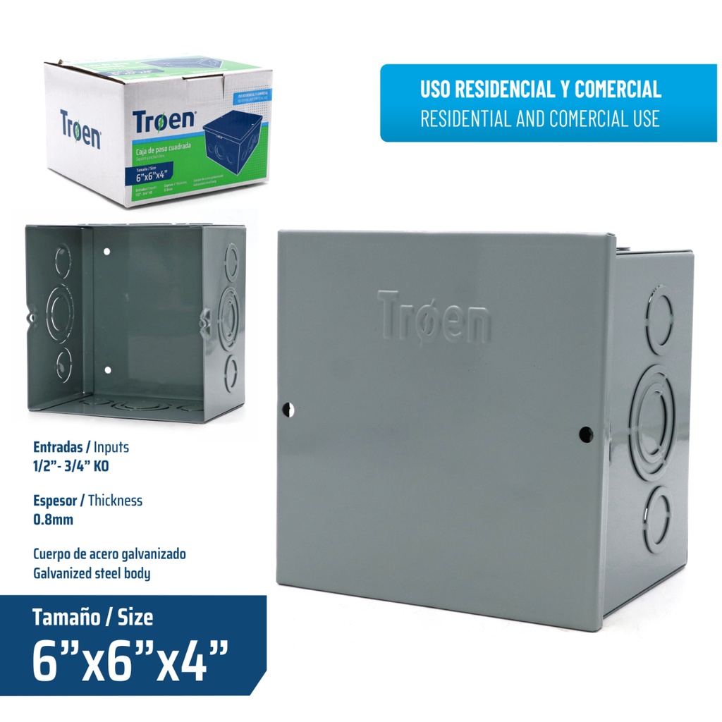Caja de Paso 6 X 6 X 4" TROEN