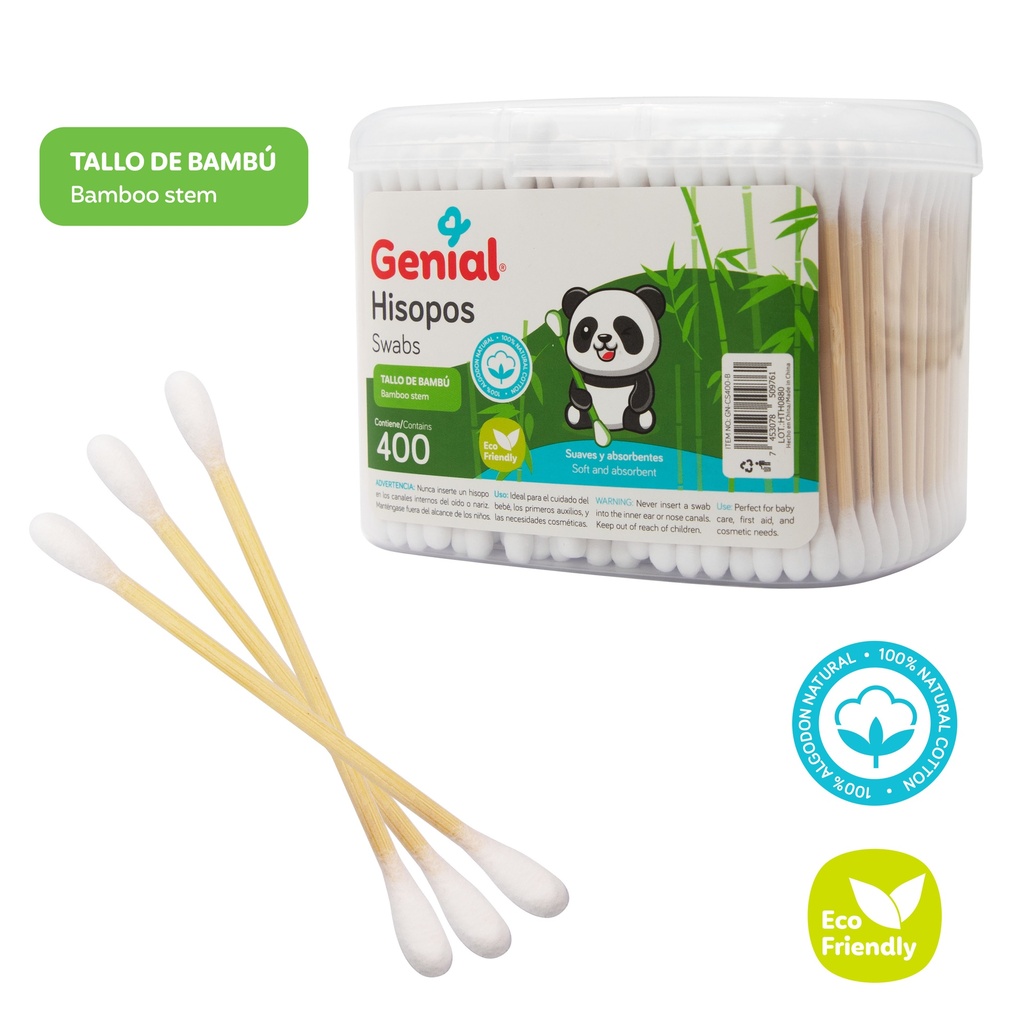 Palillos de Algodon 400pza Genial