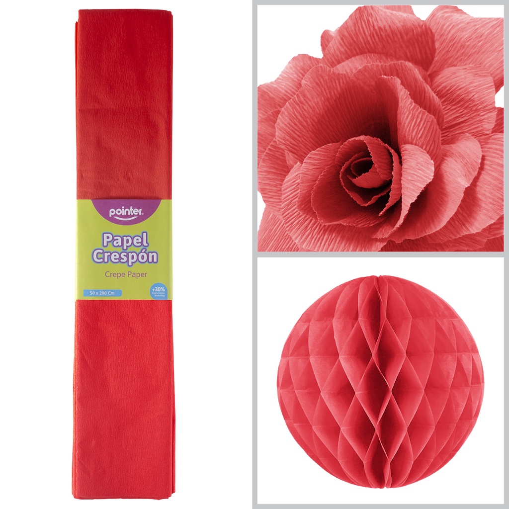 Papel Crespon Rojo 10pza POINTER