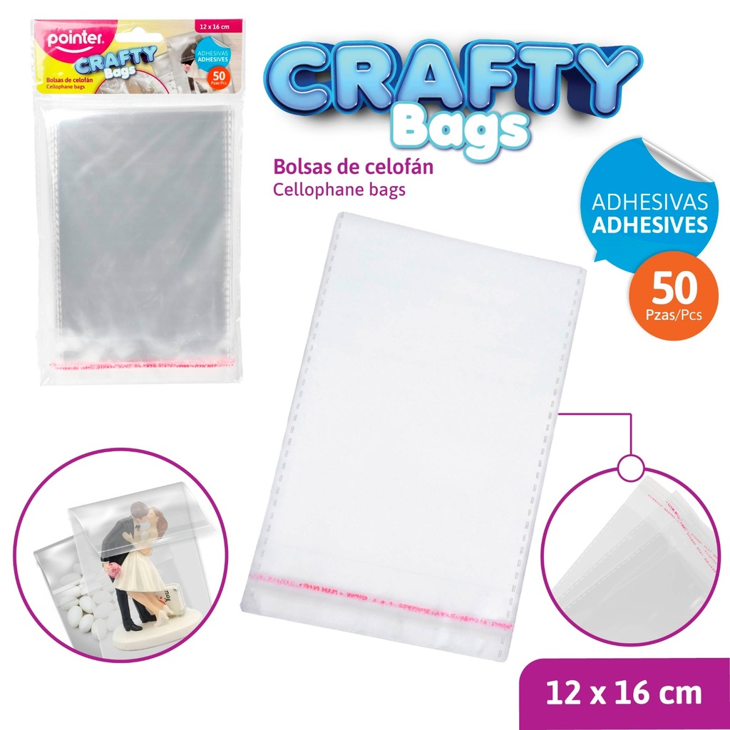 Bolsa de Celofan 12 X 16cm 50pza POINTER