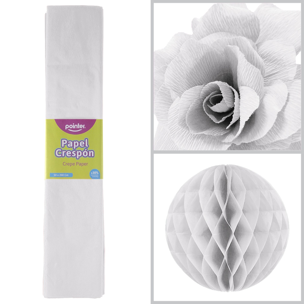 Papel Crespon Blanco 10pza POINTER