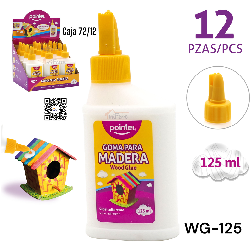 Goma para Madera 125ml POINTER 12pza