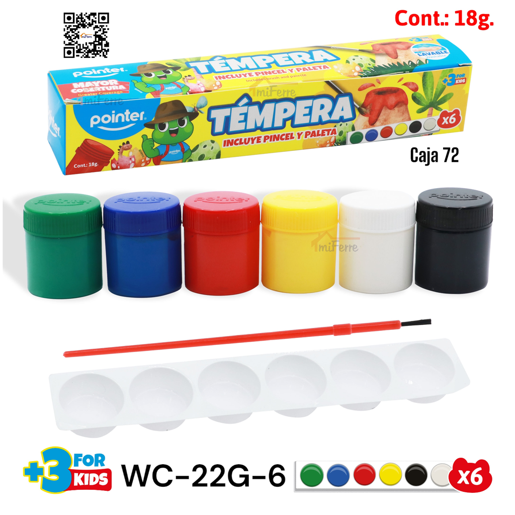 Tempera 6colores POINTER
