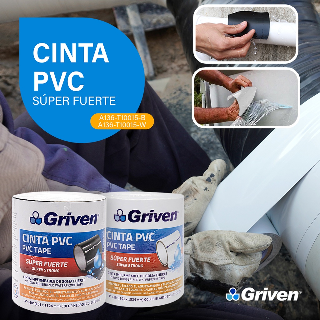 Cinta PVC 4 X 60" Blanco GRIVEN 