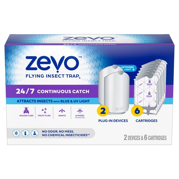 ZEVO Flying Insect Trap 2 Device + 6 Cartridge