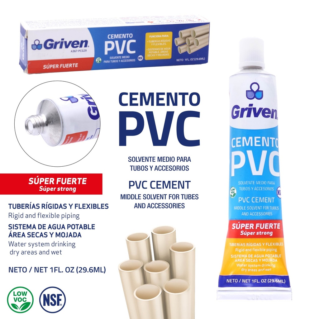24-Pack Pegamento PVC 1oz GRIVEN