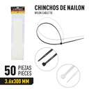 Sunchos Plasticos 12" X 3.6mm 50pza SECURITY