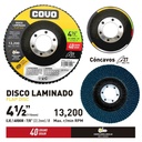 5-Pack Disco de Lija Flap 4-1/2" #40 COVO