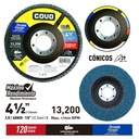 5-Pack Disco Flap de Circonio y Ceramica 4-1/2" #120 COVO