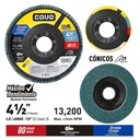 5-Pack Disco Flap de Circonio y Ceramica 4-1/2" #80 COVO