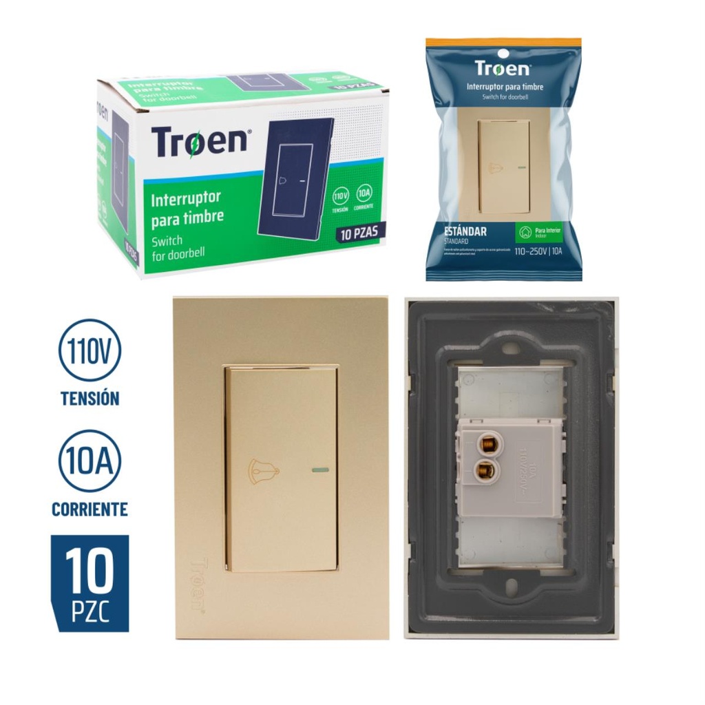 10-Pack Interruptor para Timbre TROEN
