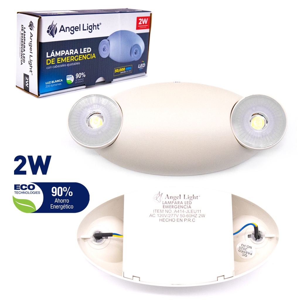 Lampara Led de Emergencia con Cabezales Ajustable ANGEL LIGHT