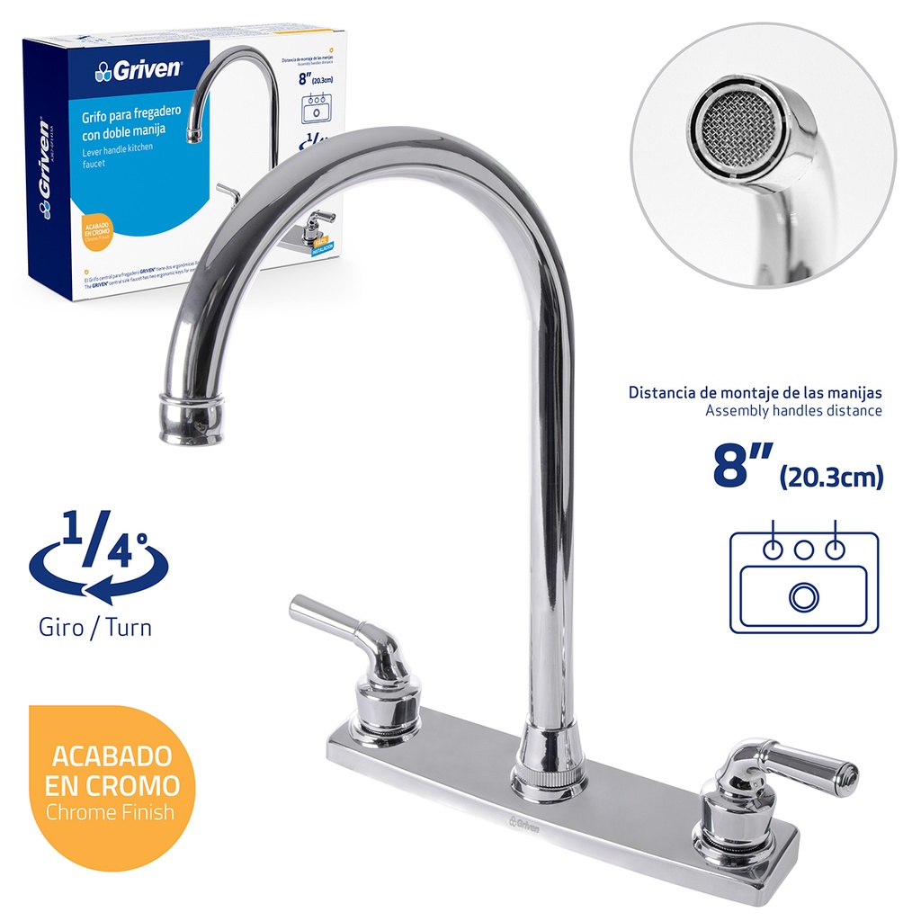 Grifo para Fregadero con Doble Manija GRIVEN