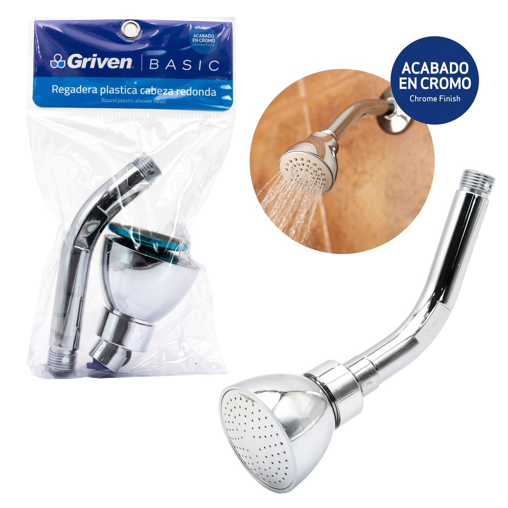 Regadera Plastica Cabeza Redonda GRIVEN Basic