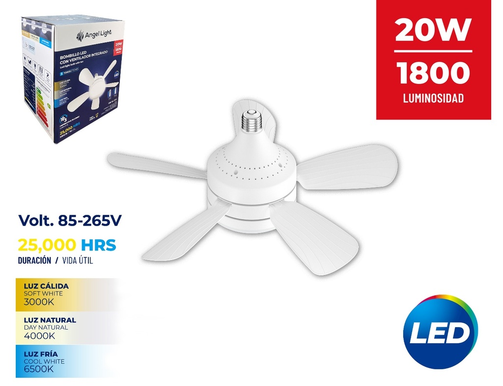 Bombillo Led con Ventilador Integrado 20W ANGEL LIGHT