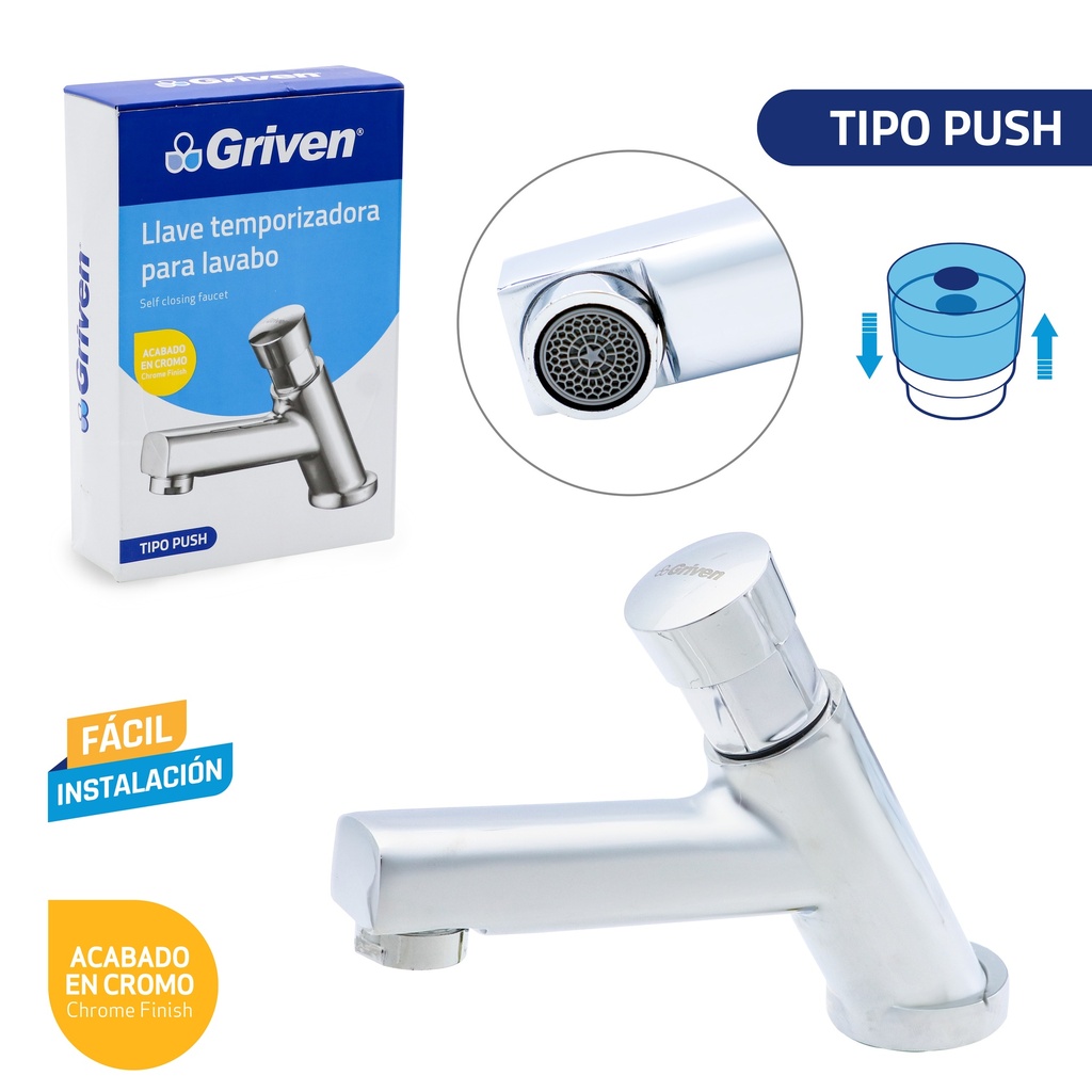 Llave Temporizadora para Lavabo GRIVEN