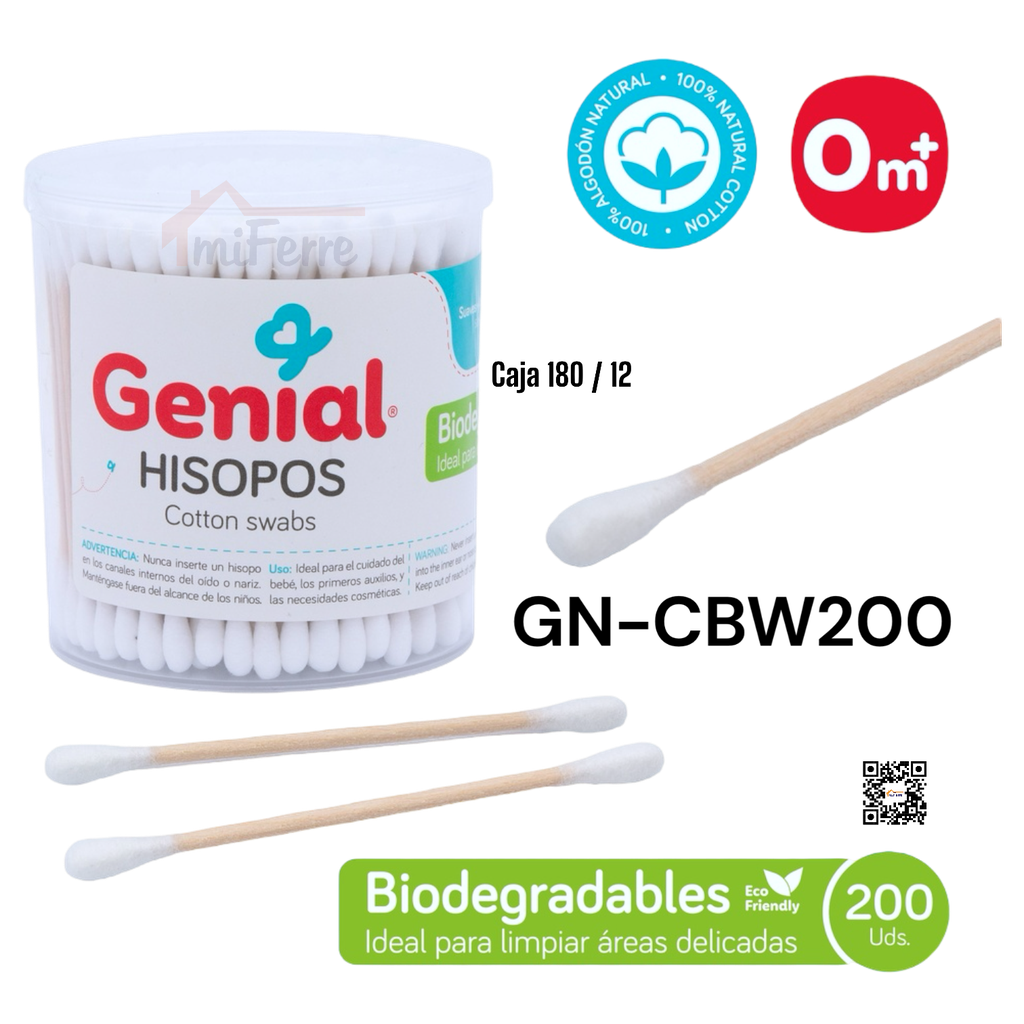Hisopos 200pza GENIAL