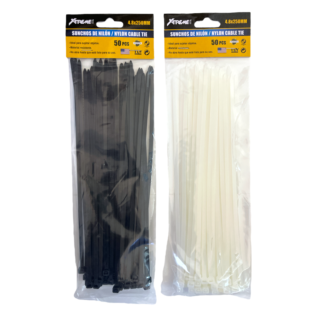 Sunchos Plasticos 10" X 4.8mm 50pza XTREME