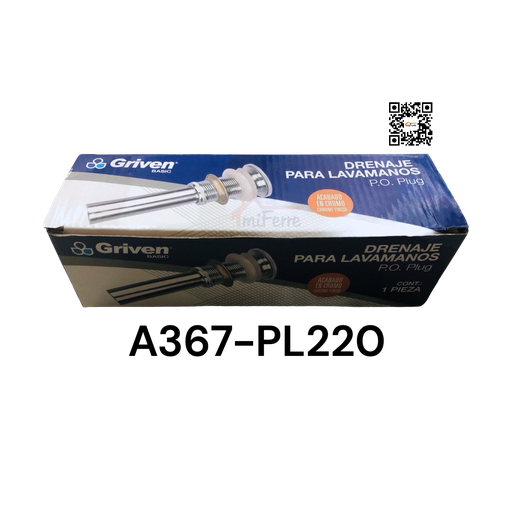 [A367-PL220] PO Plug Desague Drenaje para Lavamanos GRIVEN Basic