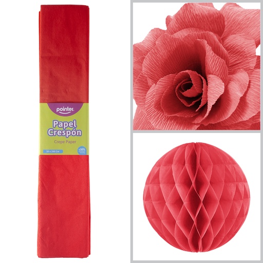 [CP-701] Papel Crespon Rojo 10pza POINTER