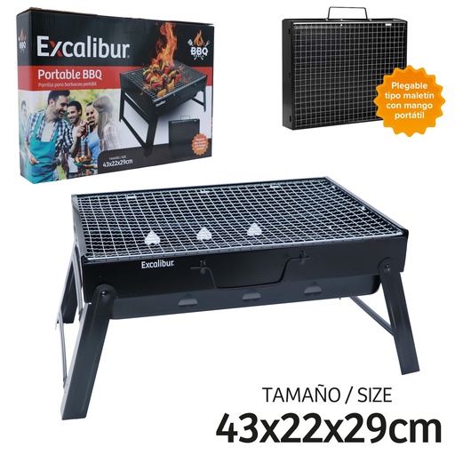 [EX-BBQ-8039] Parrilla para Barbacoa Portatil EXCALIBUR