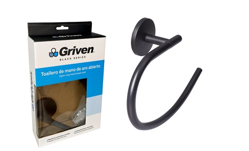 [A367-SH60200-TR] Toallero de Mano de Aro Abierto GRIVEN Black Series