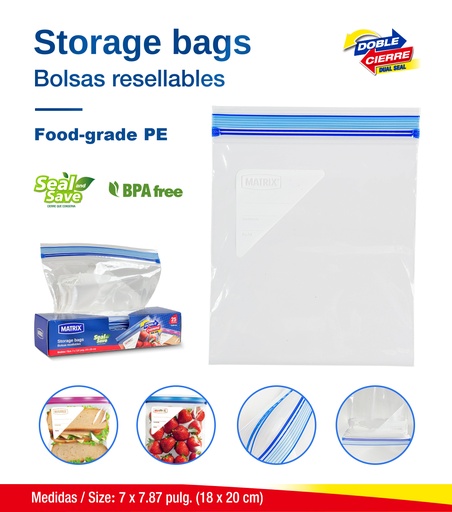 [MT-FSB1820] Bolsas Resellables 25pza MATRIX