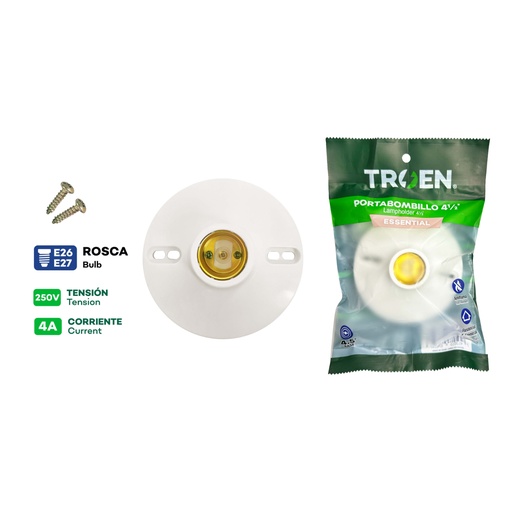 [DQ-031-W] Roseta Plastica TROEN Blanca