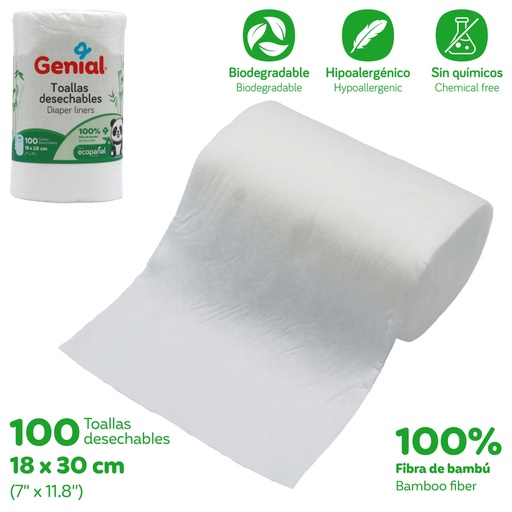 [GN-DBR] Toallas Desechables 18 X 30cm 100pza GENIAL