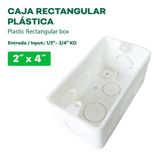 [TR-PJ-24] Cajilla Rectangular 2 X 4"  Plastica 1/2 - 3/4" TROEN