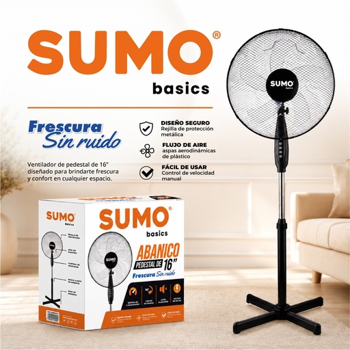 [SM-16INSF-BK] Abanico Plastico 16" SUMO
